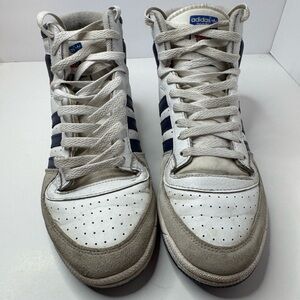 adidas Men’s White & Navy High-Top Sneakers Size 9.5